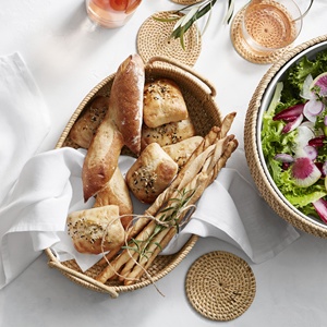 Rattan serving trays hand-made tray for bread fruit candy cheapest price kitchen serveware - Product Image 5