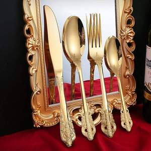 Cuillère à dîner en acier inoxydable doré, finition miroir, de luxe, pour la maison, les restaurants et les hôtels - Product Image 6
