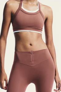 Ensemble de yoga pour femmes, épaules dénudées, asymétrique, en Spandex/Nylon, respirant, antibactérien, taille élastique, 2 pièces - Product Image 2