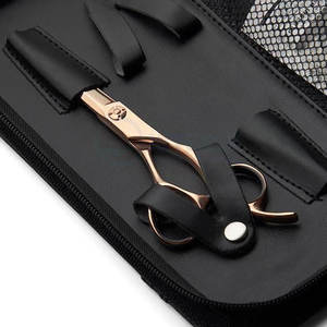 Tijeras de peluquería Rose Gold Mountain Offset, hechas de acero inoxidable de alta calidad, tijeras profesionales para cortar cabello en barberías y salones. - Product Image 4