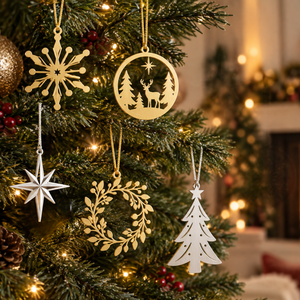 <b>Christmas</b> <b>Tree</b> Ornament Custom Metal Embossed Logo Antique Gold <b>Hanging</b> Decoration Wholesale Manufacturer - Product Image 1