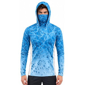 T-shirts de pêche à manches longues pour hommes en bambou recyclé, respectueux de l'environnement, avec protection UV UPF50+, évacuation de l'humidité et masque intégré - Product Image 2