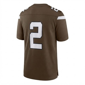 Trendiness <b>Brown</b> American Football Jersey <b>Men's</b> Athletic Sportswear Breathable Mesh Front Quick Dry Short Sleeve 100%Polyester - Product Image 2