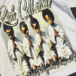 เสื้อยืดโอเวอร์ไซส์ลายกราฟิกสำหรับผู้ชาย เนื้อผ้านุ่ม น้ำหนักเบา ระบายอากาศได้ดี ทรงหลวม สไตล์สตรีทแวร์ รับผลิตแบบ OEM ขายส่งจำนวนมาก - Product Image 5