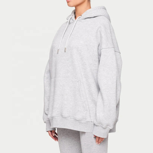 Women's Custom 100% Cotton <b>Zip</b>-Up Oversize Hoodie Set with Embroidery Washed Cropped Joggers for Winter Street Wear - Product Image 2