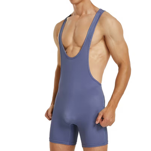 Combinaisons de lutte personnalisables pour hommes, couleur unie, séchage rapide, vêtements de sport pour adultes, combinaisons d'entraînement - Product Image 3