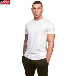 Camiseta de Manga Corta Blanca para Hombre INDEX, Cuello Redondo, Corte Ajustado, Informal, de Punto, Algodón, Color Sólido, Tejido Jersey Transpirable - Product Image 1