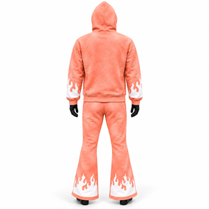 Conjunto de Sudadera con Capucha y Pantalones Deportivos Personalizados para Fabricantes, Estilo Streetwear, con Parches, Lavado Ácido, Remaches y Cremallera - Product Image 2