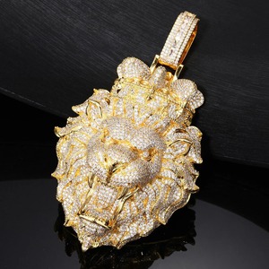 Colgante Cabeza de Tigre de Plata 925 con Moissanita, Temática Animal, Lujo Iced Out, Colgante Hip Hop Bling para Hombre - Product Image 2