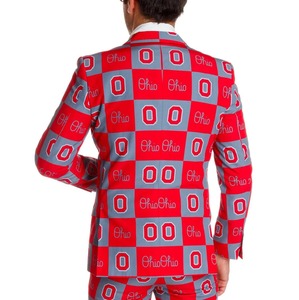 Tellum & Chop Men's College Game Day <b>Blazer</b> Jacket, Sports Fan Tailgate Coat, Red Checkerboard Party <b>Blazer</b> - Product Image 2