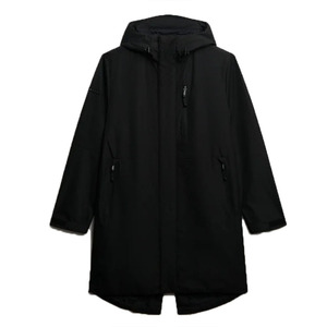 Impermeable Largo de Invierno Personalizado Estilo Vintage, Chaqueta Cortavientos de Nylon Resistente con Capucha y Logotipo Frontal - Product Image 3