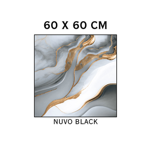 กระเบื้องพอร์ซเลนลายหินอ่อนสีเทาขาวทอง ขนาด 60 x 60 ซม. ผิวมันเงา สำหรับตกแต่งผนังและพื้นภายใน - Product Image 1