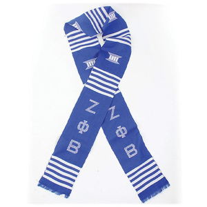 Écharpes traditionnelles pour femmes en acrylique tricoté, nouveau design, Sorority Zeta Phi Beta, 1920 Divine Nine, tendance et chaudes, noir et bleu - Product Image 5