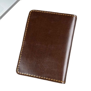 Premium Coffee <b>Brown</b> Leather Card Holder Vertical <b>Wallet</b> Ultra Thin Unisex Bifold Multiple Slot Minimalist Change Cash Sleeves - Product Image 4