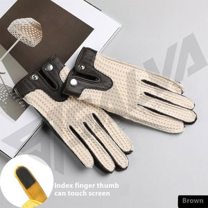 Premium Quality Goat Skin Leather Driving <b>Gloves</b>-Winter Fashion Custom Logo Comfortable & Breathable Unisex Car <b>Gloves</b> - Product Image 5