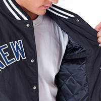 Blouson bomber personnalisé avec logo brodé New York |   Vente flash : veste en toile satinée noire pour homme, doublure matelassée, style streetwear tendance