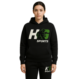 เสื้อฮู้ดดี้สีดำแบบสั่งทำพิเศษ HULKGRIP สไตล์สตรีทแวร์สำหรับทุกเพศ น้ำหนักเบา ระบายอากาศได้ดี เหมาะสำหรับฤดูร้อน เอวยางยืด ผลิตจากผ้าโพลีเอสเตอร์/คอตตอนผสม ทรงหลวมแบบครอป - Product Image 1
