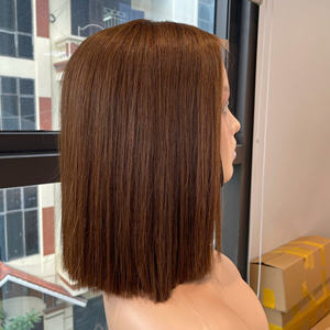 Peluca de cabello vietnamita liso sedoso súper doblemente trenzado marrón para mujer, de alta calidad, precio de fábrica al por mayor - Product Image 1