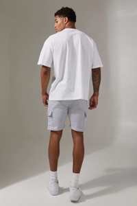 Camiseta personalizada Serigrafía Logo Color Blanco Camisetas de hombre Ropa de calle personalizada Oversize Alta calidad Vintage Lavado con ácido Camiseta - Product Image 2