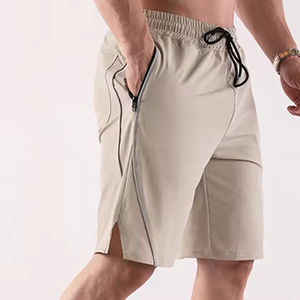 Nuevo 100% algodón de secado rápido transpirable correr gimnasio pantalones cortos para hombres patrón sólido de punto personalizado pantalones cortos deportivos - Product Image 3