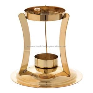 เตาเผากำยานไม้จันทน์หอม ทำจากไม้กฤษณาและทองเหลือง ใช้กับถ่านไม้ กลิ่นหอมอโรมาติก ทำด้วยมือแบบอินเดีย สำหรับฤดูร้อน ฤดูใบไม้ผลิ ฤดูใบไม้ร่วง กลิ่นมะลิ - Product Image 1