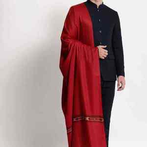 Châle en laine personnalisé pour homme, couleur unie, fabricant OEM, faible MOQ, léger, en pure laine, chaud pour l'hiver, style traditionnel drapé, pour homme musulman - Product Image 4