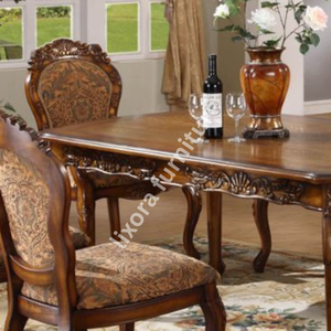 Luxury Handcrafted Victorian Style 6 Seater Dining <b>Table</b> Set Ornate Carving Premium <b>Walnut</b> Finish - Product Image 2