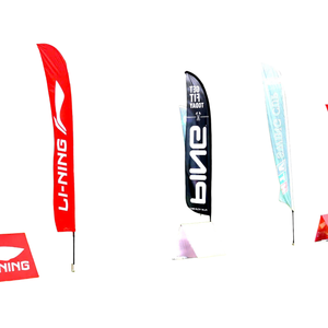 Drapeau publicitaire extérieur personnalisé en polyester imprimé numériquement avec mât en aluminium (simple/double face) - Product Image 2
