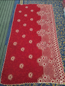 Hiyab de Algodón Voile para Mujer, con Bordado Floral Dorado y Pedrería, Ligero, Transpirable, a la Moda, Proveedor Mayorista - Product Image 2