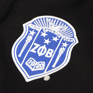 Veste en polaire Zeta Phi Beta pour femmes, style universitaire ZPB, bleu noir, veste de sororité, boutons pression, vêtement d'extérieur décontracté et chaud - Product Image 3