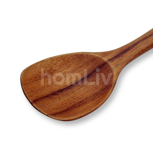 Cuchara de Postre de Madera de Teca Emila, Ecológica y Natural, Apta para Alimentos, Sin Pintura ni Barniz, Halal, Personalizable - Product Image 2