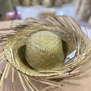 Sombrero de Paja Panamá Unisex de Moda al por Mayor, 100% Natural, con Bordado a Mano, Opciones Personalizadas, Marca Eco2go Vietnam, Hecho en Vietnam, para Pesca - Product Image 1