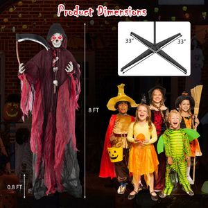 Decorazione di Halloween: Grim Reaper da 2,4 m con Suoni Terrificanti e Occhi Luminosi - Product Image 6