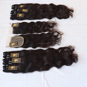 11a 12a เกรด Virgin Remy นามสกุลผมมนุษย์ผู้ขายดิบที่ยังไม่ได้อินเดียเวอร์จินผมรวมกลุ่มสานด้วยการปิด Hd - Product Image 1