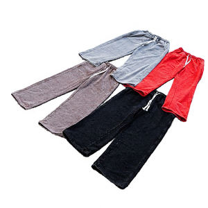 Men's 100% Cotton Sweatpants Mid Waist Drawstring Unisex Straight Fit Autumn Eco-Friendly Quick Dry Lightweight Breathable - Product Image 6