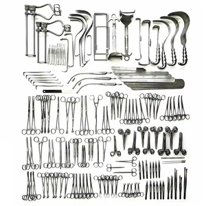 Ensemble d'instruments chirurgicaux pour laparotomie, 197 pièces, équipement de chirurgie abdominale, acier inoxydable, outils médicaux manuels réutilisables - Product Image 1