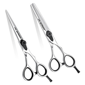 Ensemble de ciseaux de coiffure japonais professionnels de 6 pouces, acier inoxydable 440C, ciseaux droits ergonomiques légers et tranchants - Product Image 3