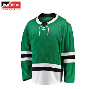 Camiseta de Hockey sobre Hielo Verde para Hombre, Manga Larga, Sublimada, Absorbe la Humedad, Corte Regular, Ropa Deportiva para Adultos - Product Image 1