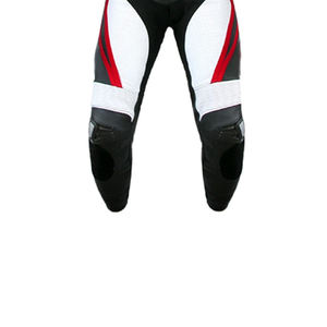 Veste de moto en cuir véritable pour homme, noir, rouge et blanc, manches longues, respirante, colorée, toutes saisons, pour adulte. - Product Image 5