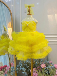 Nuevo Modelo de Vestido sin Mangas con Cuello Halter y Varias Capas para Niñas, con Decoración de Perlas, para Uso Casual y de Fiesta (ODM) - Product Image 5