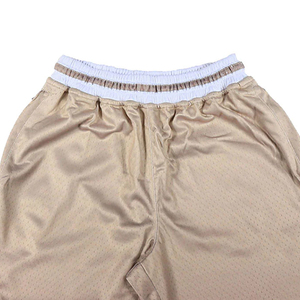 Shorts de basketball amples pour hommes, en polyester/coton, séchage rapide, respirants, logo personnalisé, style urbain, longueur genou, taille mi-haute - Product Image 6