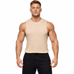 Camiseta Deportiva sin Mangas para Hombre, 220GSM, Algodón, Transpirable, Informal, para Verano, Personalizable OEM - Product Image 6