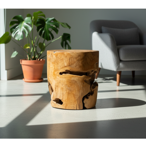 ARTERRA Premium Solid Wood Rustic Charm For Hotel Apartment Warehouse Living Spaces Round <b>Stool</b> Natural Beauty Sturdy Functional - Product Image 6