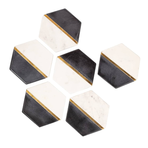 Luxury Eco-Friendly Natural <b>Marble</b> <b>Coasters</b> Durable Washable Stone <b>Coaster</b> Set for Hotels & Restaurants - Product Image 2