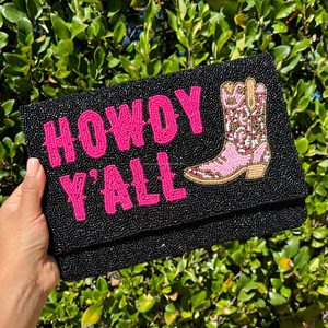 Pochette en soie faite main style western avec perles, durable, portable, porte-monnaie pour bottes de cowgirl, multicolore, décontractée, magnétique, pliable - Product Image 4