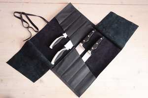 Sac à dos de luxe en cuir pour couteaux de chef, avec compartiments, organiseur portable, pochette de rangement avec boîte cadeau LKR-0252 - Product Image 3