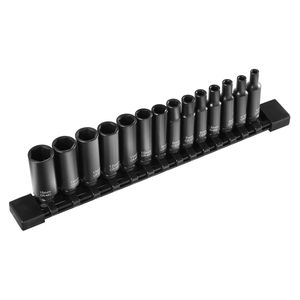 Set di chiavi a bussola a impatto da 1/4 di pollice, 14 pezzi, metriche profonde, facili da leggere, in acciaio legato Cr-Mo a 6 punte, per riparazioni auto, 19mm, 32mm - Product Image 2