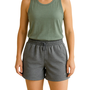 Shorts pour femmes, directement de l'usine, motif uni, taille basse élastique, fermeture décontractée, poches sport, polyvalents, coupe régulière, respirants - Product Image 4