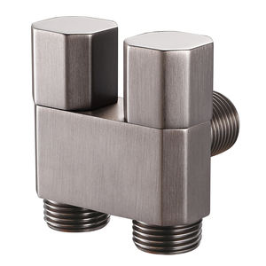 <span class=keywords><strong>Robinet</strong></span> moderne 1 entrée 2 sorties en laiton et cuivre massif avec arrêt automatique, double sortie universelle pour cuisine, extérieur, hôtel et salle de bain - Product Image 2