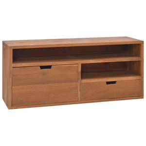 Meuble TV en bois massif teck naturel pour salon 35,4 x 11,8 x 15,7 pouces - Product Image 1